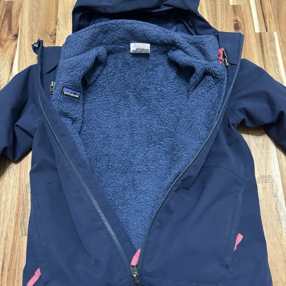 Patagonia Jacket Girls XS 5-6 Blue 4 In 1 Everyday Jacket Full Zip Hooded School